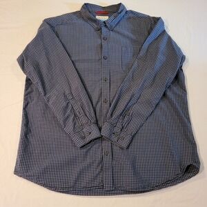Columbia 100% Cotton Button-up Shirt Long Sleeves, Men's Size XXL, Navy Blue